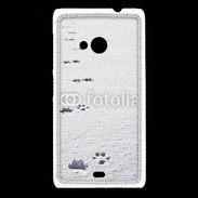 Coque Nokia Lumia 535 Traces de pas d'animal dans la neige