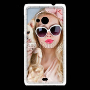 Coque Nokia Lumia 535 Femme glamour avec chihuahua