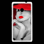 Coque Nokia Lumia 535 Femme élégante en noire et rouge 15