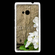 Coque Nokia Lumia 535 Fleurs sur fond en bois