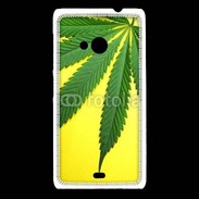 Coque Nokia Lumia 535 Feuille de cannabis sur fond jaune