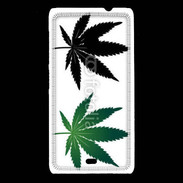 Coque Nokia Lumia 535 Double feuilles de cannabis
