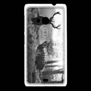 Coque Nokia Lumia 535 Cerf en noir et blanc 150