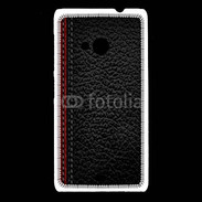 Coque Nokia Lumia 535 Effet cuir noir et rouge