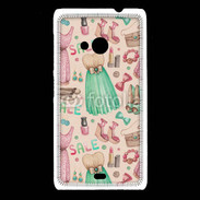 Coque Nokia Lumia 535 Fond fashion rose et vert 2