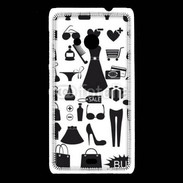 Coque Nokia Lumia 535 Fond fashion noir et blanc 2