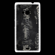Coque Nokia Lumia 535 Menu de cocktail en noir et blanc