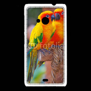 Coque Nokia Lumia 535 Couple d'oiseaux colorés