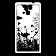 Coque Nokia Lumia 535 Papillon en noir et blanc