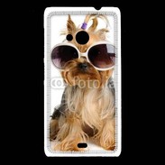 Coque Nokia Lumia 535 Chien Yorkie avec lunette de soleil