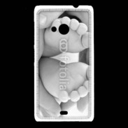 Coque Nokia Lumia 535 Pieds de bébé noir et blanc