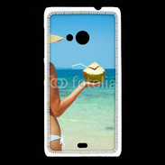 Coque Nokia Lumia 535 Cocktail noix de coco sur la plage 5