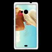 Coque Nokia Lumia 535 Femme à chapeau de plage