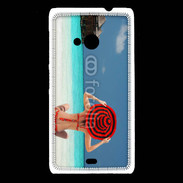 Coque Nokia Lumia 535 Femme assise sur la plage