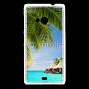Coque Nokia Lumia 535 Palmier et bungalow dans l'océan indien