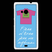 Coque Nokia Lumia 535 Père de rugbyman Bonus offensif-défensif Bleu