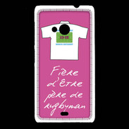Coque Nokia Lumia 535 Père de rugbyman Bonus offensif-défensif Rose