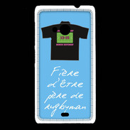 Coque Nokia Lumia 535 Père de rugbyman Bonus offensif-défensif Bleu 2