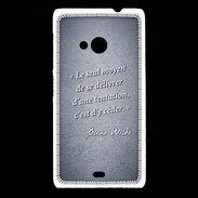 Coque Nokia Lumia 535 Tentation Bleu Citation Oscar Wilde