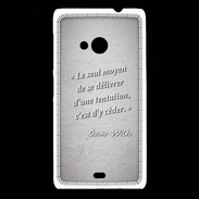 Coque Nokia Lumia 535 Tentation Gris Citation Oscar Wilde