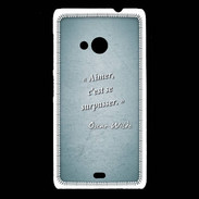 Coque Nokia Lumia 535 Aimer Turquoise Citation Oscar Wilde