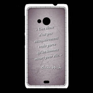 Coque Nokia Lumia 535 Chose vraie Violet Citation Oscar Wilde