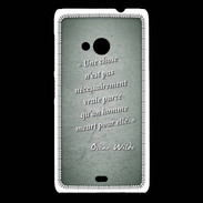 Coque Nokia Lumia 535 Chose vraie Vert Citation Oscar Wilde