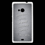 Coque Nokia Lumia 535 Conscience Noir Citation Oscar Wilde