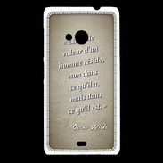Coque Nokia Lumia 535 Vraie valeur sepia Citation Oscar Wilde