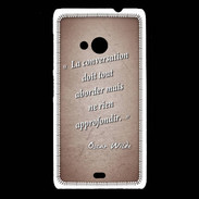Coque Nokia Lumia 535 La conversation Rouge Citation Oscar Wilde