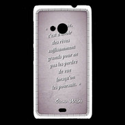 Coque Nokia Lumia 535 Sagesse rêves Rose Citation Oscar Wilde