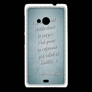 Coque Nokia Lumia 535 Ame nait Turquoise Citation Oscar Wilde