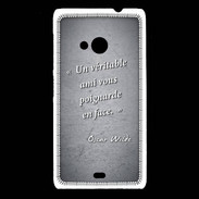 Coque Nokia Lumia 535 Ami poignardée Noir Citation Oscar Wilde