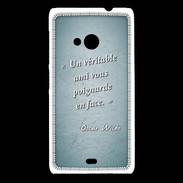 Coque Nokia Lumia 535 Ami poignardée Turquoise Citation Oscar Wilde