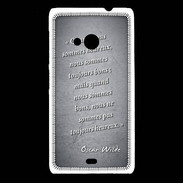Coque Nokia Lumia 535 Bons heureux Noir Citation Oscar Wilde