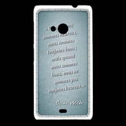 Coque Nokia Lumia 535 Bons heureux Turquoise Citation Oscar Wilde