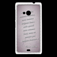 Coque Nokia Lumia 535 Bons heureux Rose Citation Oscar Wilde