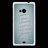 Coque Nokia Lumia 535 Cartes gagnantes Turquoise Citation Oscar Wilde