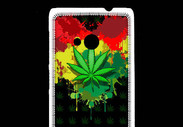 Coque Nokia Lumia 535 Feuille de cannabis et cœur Rasta