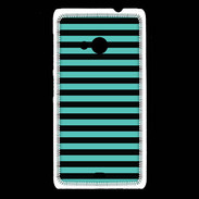 Coque Nokia Lumia 535 rayures noires et bleues
