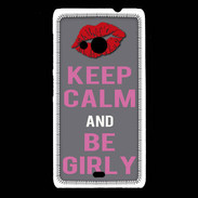 Coque Nokia Lumia 535 Keep Calm Girl Gris