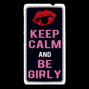 Coque Nokia Lumia 535 Keep Calm Girly Noir