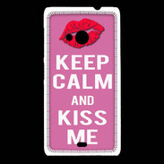 Coque Nokia Lumia 535 Keep Calm Kiss me Rose
