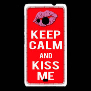 Coque Nokia Lumia 535 Keep Calm Kiss me Rouge