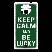 Coque Nokia Lumia 535 Keep Calm Be lucky Vert