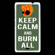 Coque Nokia Lumia 535 Keep Calm Burn Kaki