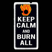 Coque Nokia Lumia 535 Keep Calm Burn Noir