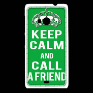 Coque Nokia Lumia 535 Keep Calm Call friend Vert