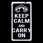 Coque Nokia Lumia 535 Keep Calm Carry on Noir