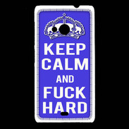 Coque Nokia Lumia 535 Keep Calm Fuck hard bleu